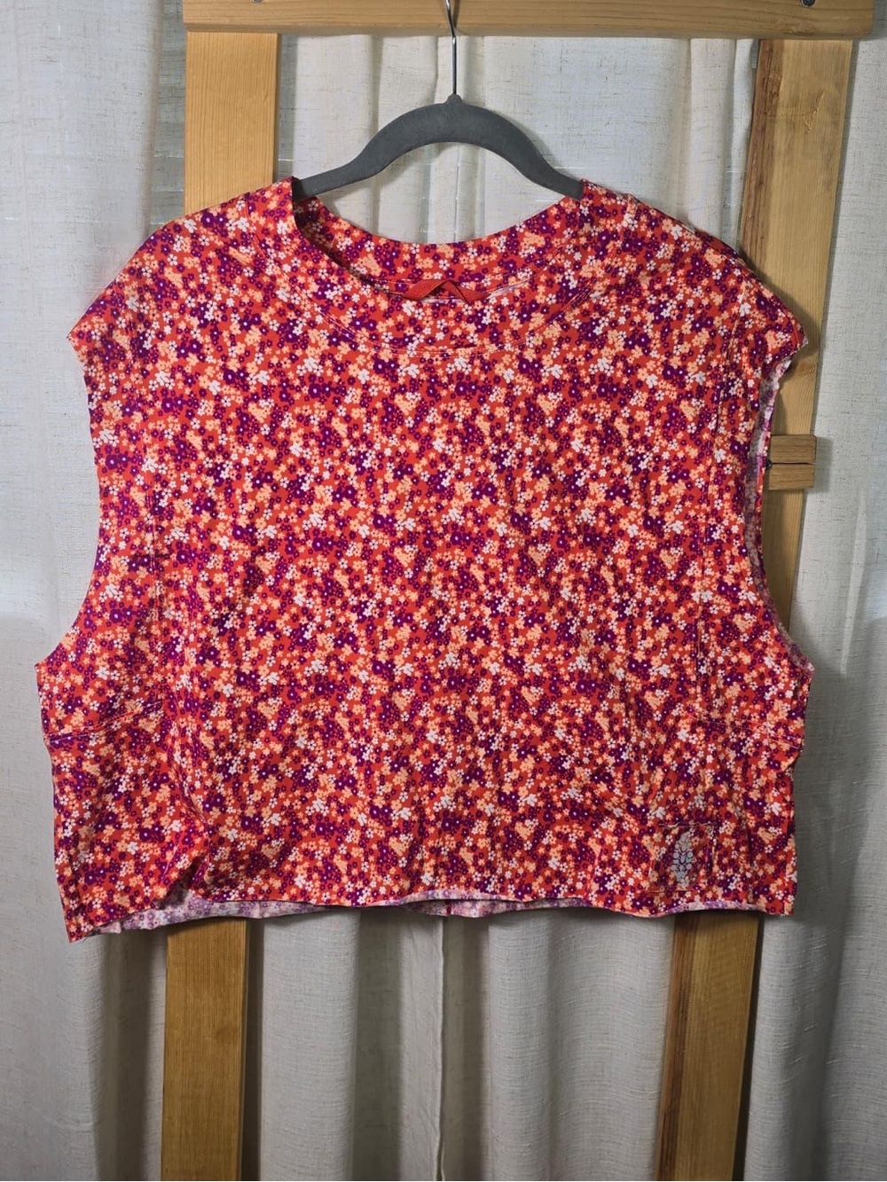 FP Movement by Free People Floral Cropped Tank in Pink and Orange